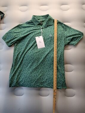 Rhoback Men's Green Patterned Polo